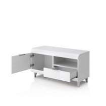 Kenia High Gloss TV Stand 1 Door 1 Drawer In White