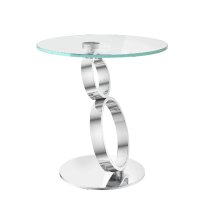 Oldham Glass Top Side Table With Chrome Base