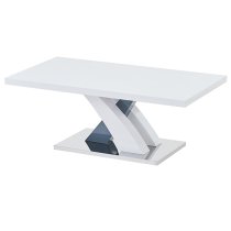 Axara Rectangular High Gloss Coffee Table In White And Grey