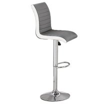 Axara Gloss Bar Table In White Grey 4 Ritz Grey White Stools