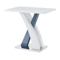 Axara High Gloss Bar Table Rectangular In White And Grey