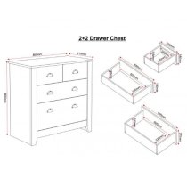 Ladkro Chest Of Drawers In White And Oak With 4 Drawers