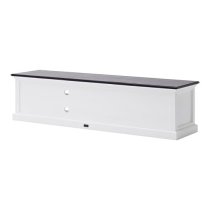 Allthorp Solid Wood TV Stand Large In White And Black Top