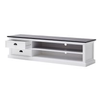 Allthorp Solid Wood TV Stand Large In White And Black Top