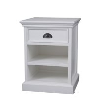 Allthorp Solid Wood Bedside Table In White With 1 Drawer