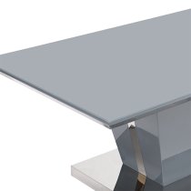 Memphis High Gloss Coffee Table In Grey With Glass Top