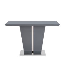 Memphis Small High Gloss Dining Table In Grey With Glass Top