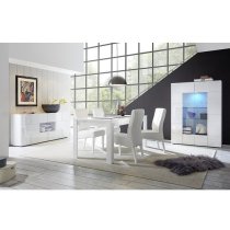 Aleta Modern Sideboard In White High Gloss With LED