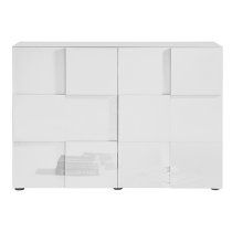 Aspen High Gloss Highboard With 2 Doors In White