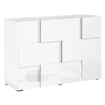 Aspen High Gloss Highboard With 2 Doors In White