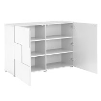 Aspen High Gloss Highboard With 2 Doors In White