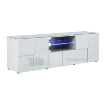 Aspen High Gloss TV Sideboard In White With LED Lights