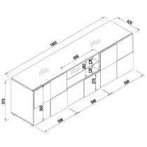 Aspen High Gloss TV Sideboard In White With LED Lights