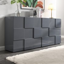 Aspen High Gloss Sideboard With 3 Doors In Grey