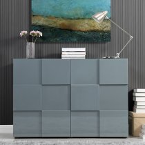 Aspen High Gloss Highboard With 2 Doors In Grey