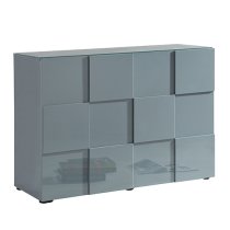 Aspen High Gloss Highboard With 2 Doors In Grey