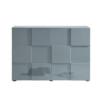 Aspen High Gloss Highboard With 2 Doors In Grey