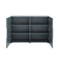 Aspen High Gloss Highboard With 2 Doors In Grey