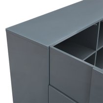 Aspen High Gloss Highboard With 2 Doors In Grey