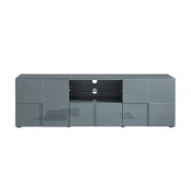 Aspen High Gloss TV Sideboard In Grey With LED Lights