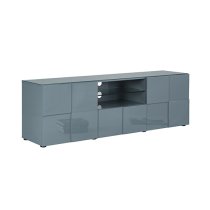 Aspen High Gloss TV Sideboard In Grey With LED Lights