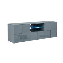 Aspen High Gloss TV Sideboard In Grey With LED Lights