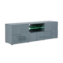 Aspen High Gloss TV Sideboard In Grey With LED Lights