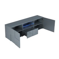 Aspen High Gloss TV Sideboard In Grey With LED Lights