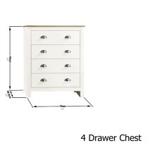 Loftus Wooden Bedroom Furniture Set In Cream With Oak Top