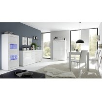 Taylor High Gloss Sideboard With 2 Doors And 3 Drawers In White