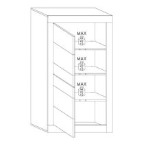 Taylor Display Cabinet In White High Gloss With 2 Doors And LED