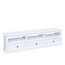 Cassala Wooden TV Stand In White With 3 Drawers