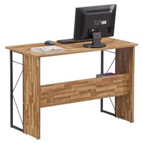 Rhode Wooden Laptop Desk With Grey Steel Frame In Walnut