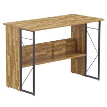 Rhode Wooden Laptop Desk With Grey Steel Frame In Walnut