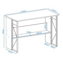 Rhode Wooden Laptop Desk With Grey Steel Frame In Walnut