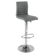 Caprice Grey High Gloss Bar Table With 4 Ripple Grey Stools