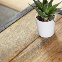 Romarin Corner TV Stand In Reclaimed Wood And Metal Frame