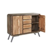 Reverso Wooden Sideboard In Reclaimed Wood And Iron