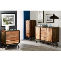 Reverso Wooden Sideboard In Reclaimed Wood And Iron