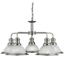 Bistro 5 Light Ceiling Light In Satin Silver