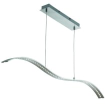 Wavy LED Bar Light In Satin Silver With Clear Glass