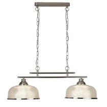 Bistro II 2 Light Ceiling Bar In Satin Silver