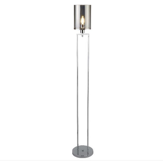 Catalina Chrome Floor Lamp In Smoked Glass Shades