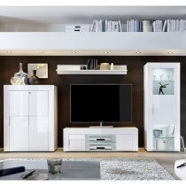 Santino TV Stand In White High Gloss With 2 Doors