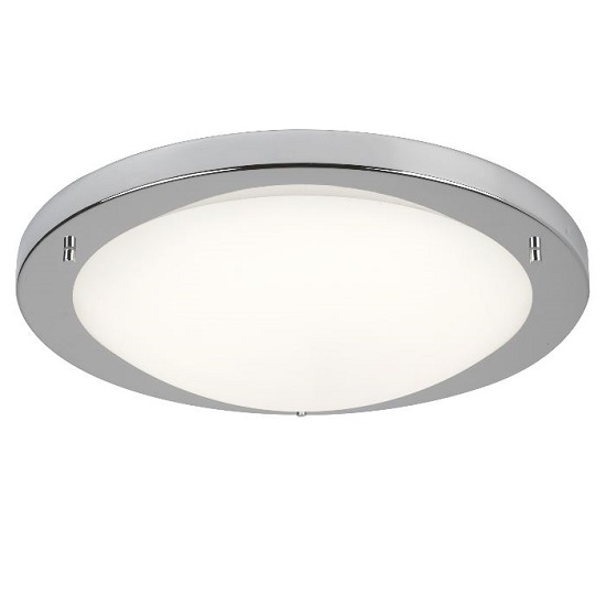 Opal Glass Shape LED Ceiling Lamp in Satin Silver Finish