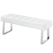 Austin Large Faux Leather Dining Bench In White