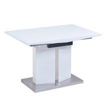 Belmonte Small High Gloss Extending Dining Table In White Grey