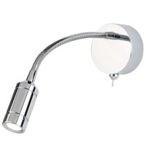 Chrome Flexi Arm Round Base Led Wall Light