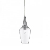 Whisk Chrome Trim Pendant Lamp And Grey Ceiling Suspension