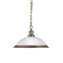 Bistro Acid Glass Shade Pendant Lamp With Antique Brass Finish